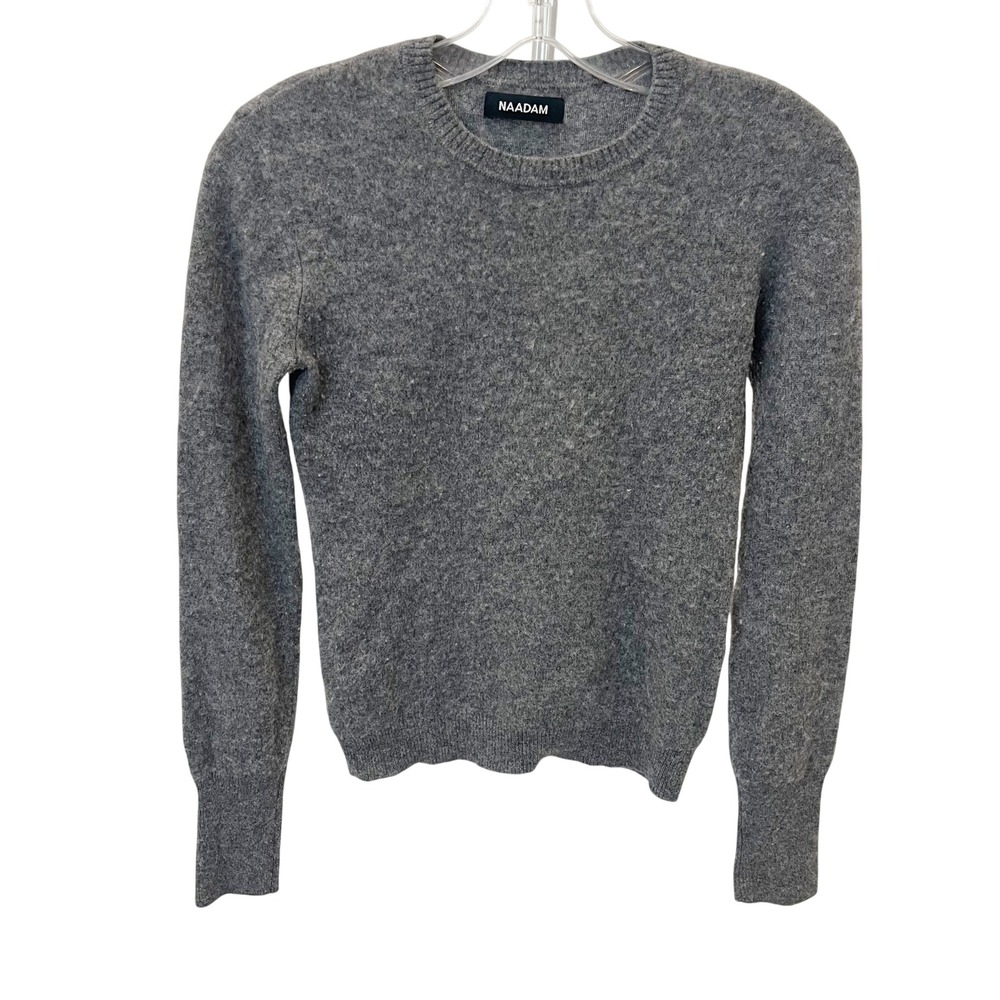NAADAM Gray Cashmere Crew Neck Long Sleeve Pullover Sweater Quiet Luxury - XS